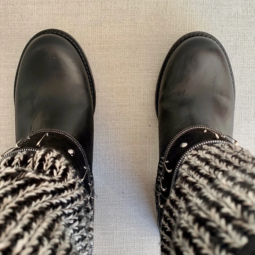 LUISA MIRANDA ITALIA Chunky Lug Sole Harness Slouch Biker Moto Boots, Size 36 6 - Picture 5 of 11